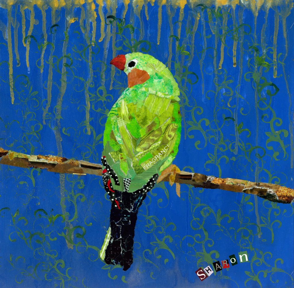 torn paper collage in online store
