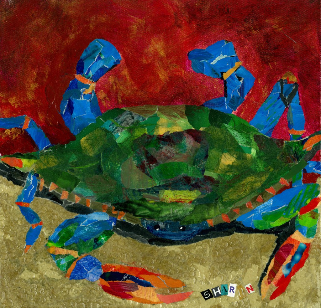 torn paper collage in online store