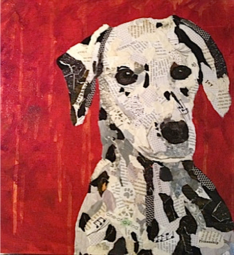 torn paper collage in online store