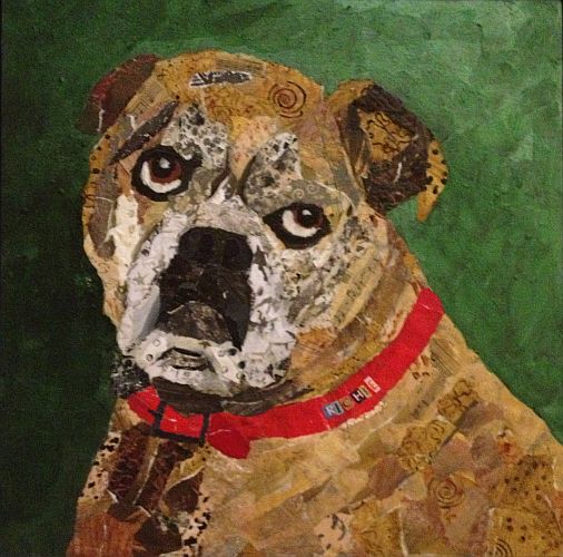 torn paper collage in online store