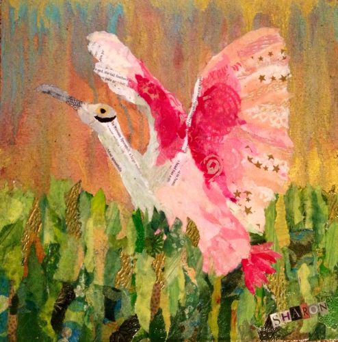 torn paper collage in online store