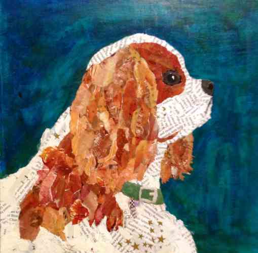 torn paper collage in online store