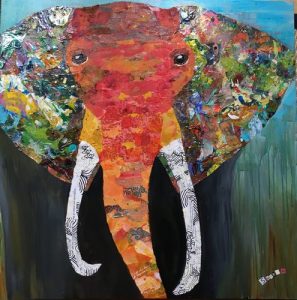 torn paper collage in online store