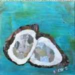 Chesapeak Caviar, torn paper collage by Sharon Krulak