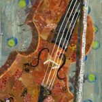Torn paper collage, mixed media