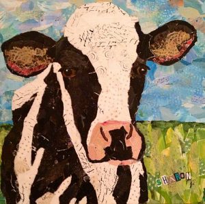 Molly Moo, Torn paper collage cow