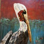 Professor Bill, stork by Sharon Krulak, collage artist