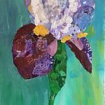 Iris torn paper collage