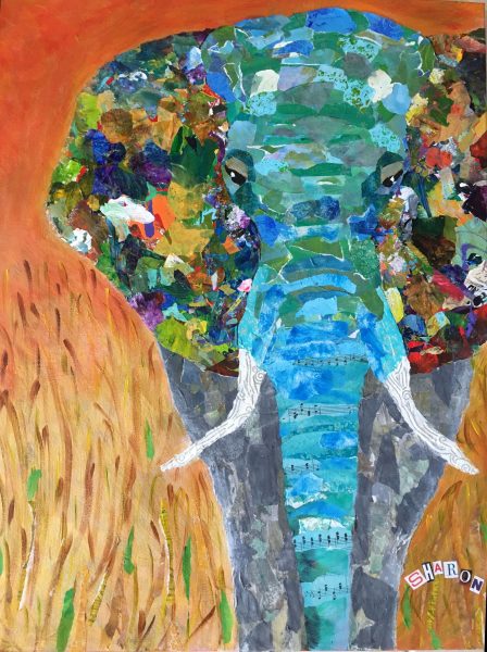 Tuskany Blue elephant collage