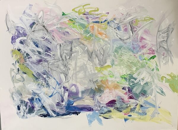 The Universe at Work, Mixed media on stretched canvas, by Sharon Krulak